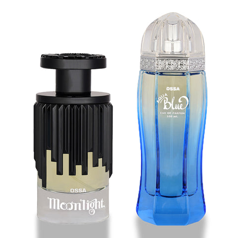 Ossa Moonlight Eau De Parfum 100ml And Aqua Blue Eau De Parfum 100ml Long Lasting Perfume For Men And Women (Pack of 2)