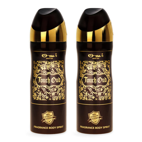 Ossa Touch Oud Body Spray 200ml With Ambery And Oud Note (Pack of 2)