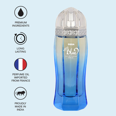 OSSA AQUA BLUE EDP 100ML LONG LASTING PERFUME FOR MEN (PACK OF 2)