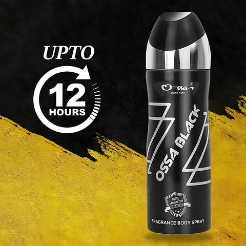 Ossa Black Body Spray 200ML With Ambery And Citrusy For Men