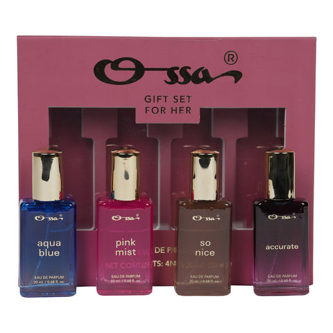 Ossa Gift Set For Her Eau De Parfum Perfume Combo Pack of 4 – 80ml