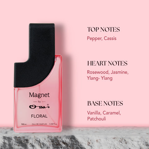 OSSA MAGNET FLORAL EDP 100ML & MAGNET OUD EDP 15ML & MAGNET AQUA EDP 15ML (PACK OF 3)