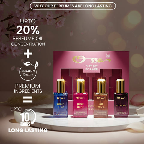 Ossa Long lasting Gift Set For Him & Her Eau De Parfum Combo 80MlL Each Pack of 2