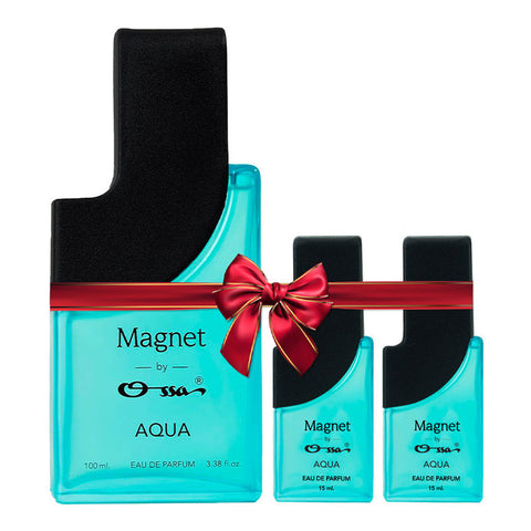 OSSA MAGNET AQUA EDP 100ML, 15ML, 15ML (Pack of 3)
