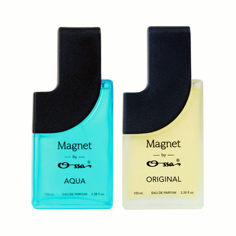 Ossa Magnet Aqua EDP 100ml & Original EDP 100ml Unisex Eau De Parfum Long Lasting Perfume Combo for Men & Women (Pack of 2)
