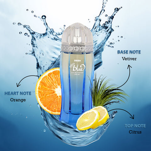 OSSA AQUA BLUE EDP 100ML LONG LASTING PERFUME FOR MEN (PACK OF 2)