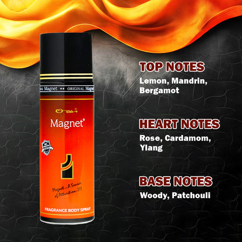 Ossa Magnet Body Spray 200ml & Touch Oud Body Spray 200ml (Pack of 2)