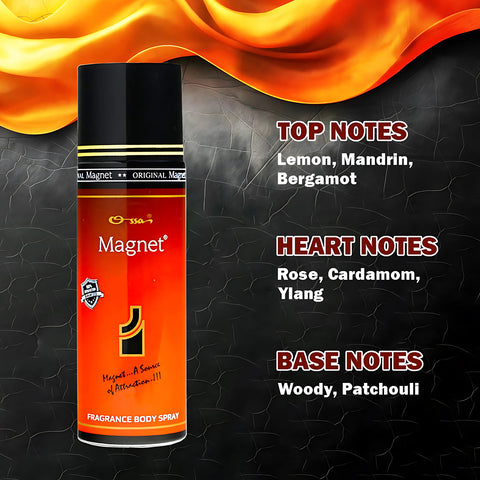 Ossa Magnet Premium Long Lasting Body Spray Deodorant Perfume For Men And Women With Woody Fragrance 200ML