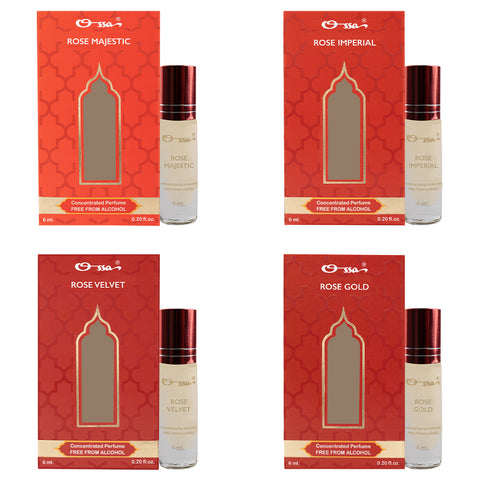 OSSA ROSE GOLD, IMPERIAL, VELVET & MAJESTIC CONCENTRATED PERFUME (PACK OF 4)
