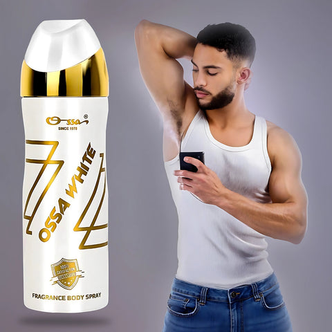 Ossa White Body Spray For Men & Women With Ambery And Woody Notes 200ML