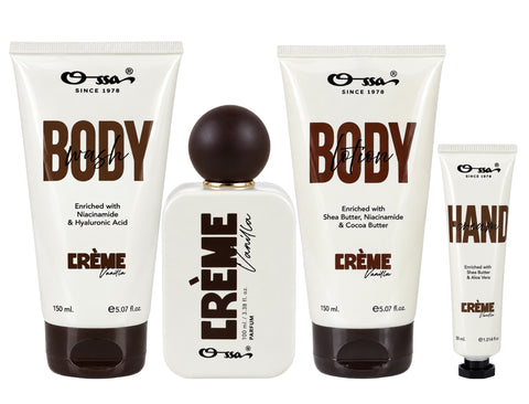 GOURMAND CREME VANILLA BODY WASH & LOTION, PARFUM & HAND CREAM