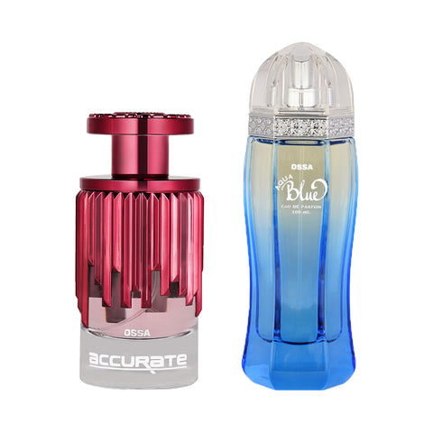 Ossa Accurate Eau De Parfum 100ml And Aqua Blue Eau De Parfum 100ml Long Lasting Perfume Combo For Men And Women (Pack of 2)