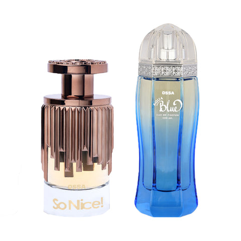 Ossa So Nice Eau De Parfum 100ml And Aqua Blue Eau De Parfum 100ml Long Lasting Perfume Combo For Men And Women (Pack of 2)