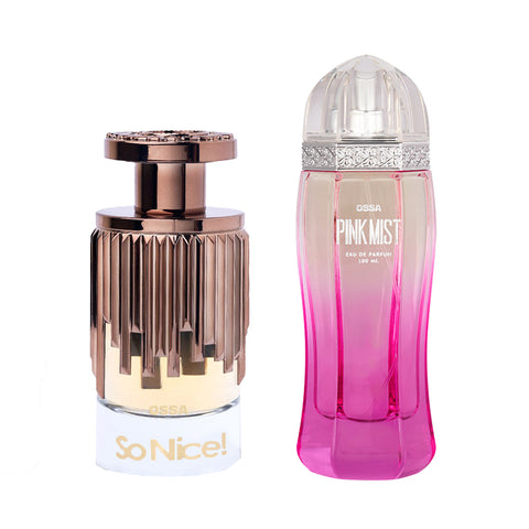 Ossa So Nice Eau De Parfum 100ml And Pink Mist Eau de Parfum 100ml Long Lasting Perfume Combo For Women (Pack of 2)