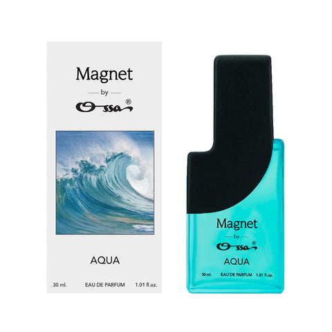 Ossa Magnet Aqua Eau De Parfum 30ML With Sandalwood & Musk Fragrance | Premium Long Lasting Perfume for Men & Women | Oceanic Scent for Daytime Events and Adventures