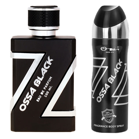 Ossa Black Eau De Parfum And  Ossa Black Body Spray With Ambery And Citrusy Notes