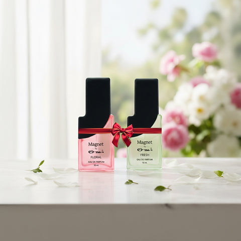 Ossa Magnet Floral & Fresh Unisex Eau De Parfum 15ml With Bergamot, Cassis, Lily Of The Valley, Vanilla, Cedarwood, Patchouli | Premium Long Lasting Fragrance for Men And Women | Perfect for Every Occasion (Pack of 2, 15mlX2)