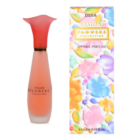 OSSA Vision Flower Apparel Perfume for Women,  Red | Long Lasting Luxury Fragrance for Women | Daily Wear, Party & Gift Perfume