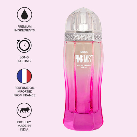 Ossa Pink Mist Eau de Parfum With Floral And Fruity Notes