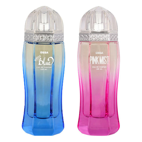 Ossa Aqua Blue Eau De Parfum With Fresh & Citrusy Notes And Ossa Pink Mist Eau De Parfum With Oriental Floral & Fruity Notes