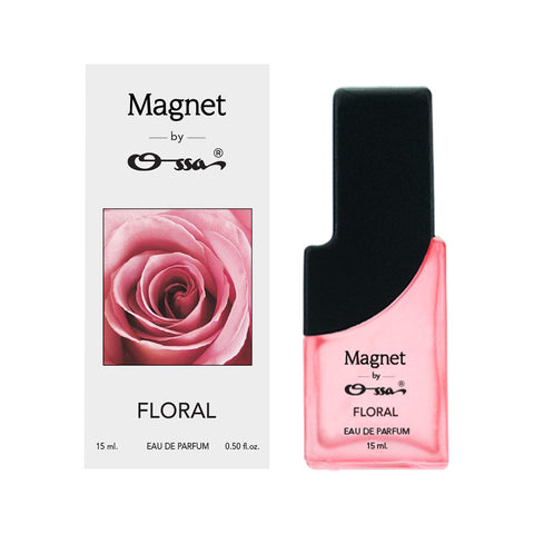 Ossa Magnet Floral & Fresh Unisex Eau De Parfum 15ml With Bergamot, Cassis, Lily Of The Valley, Vanilla, Cedarwood, Patchouli | Premium Long Lasting Fragrance for Men And Women | Perfect for Every Occasion (Pack of 2, 15mlX2)