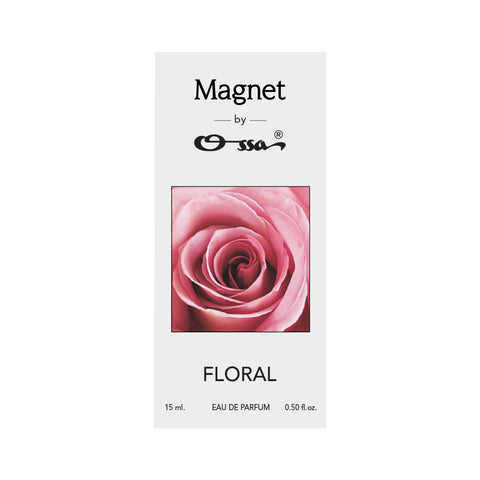 Ossa Magnet Floral Unisex Eau De Parfum 15ml With Bergamot, Cassis, Lily Of The Valley, Vanilla, Cedarwood, Patchouli | Premium Long Lasting Fragrance for Men And Women | Perfect for Every Occasion (Pack of 2, 15mlX2)