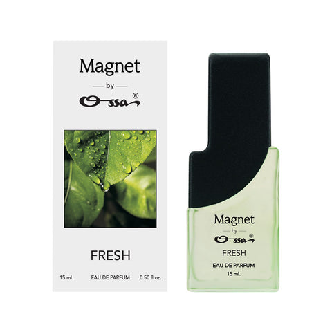 Ossa Magnet Fresh Unisex Eau De Parfum 15ml With Lemon, Patchouli, Cedarwood, Musk, Amber | Premium Long Lasting Fragrance For Men And Women | Excellent for Energizing Days and Uplifting Moments (Pack of 2, 15ml X 2)