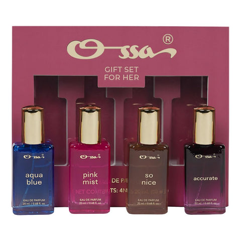 Ossa Gift Set For Her Eau De Parfum Perfume Combo Pack of 4 – 80ml