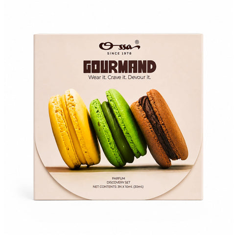 OSSA Gourmand Parfum Miniature Set for Men & Women, 30ML (3 x 10ML) | Mango, Pista & Caramel Fragrances | Long Lasting Unisex Perfume Gift Set | Premium Travel Size Parfum Collection