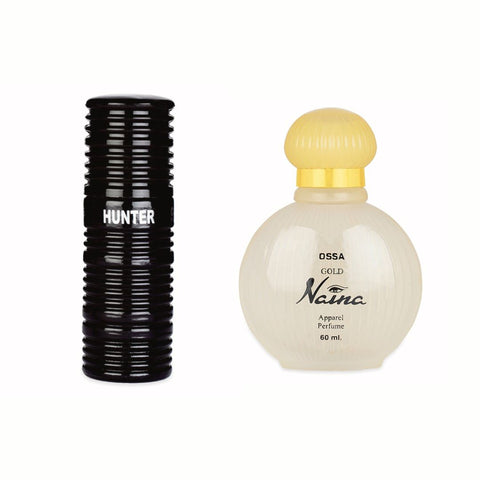 Ossa Hunter EDP 60ml And Gold Naina EDP 60ml Long Lasting Perfume Combo For Men & Women (Pack of 2)