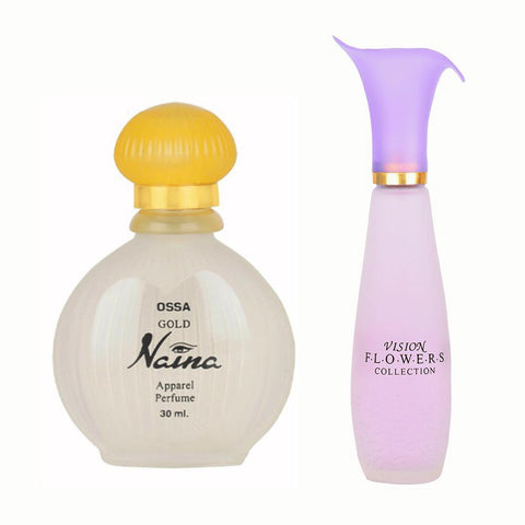 Ossa Gold Naina EDP 30ml And Vision Flower EDP 35ml Long Lasting Perfume Combo For Men & Women (Pack of 2)