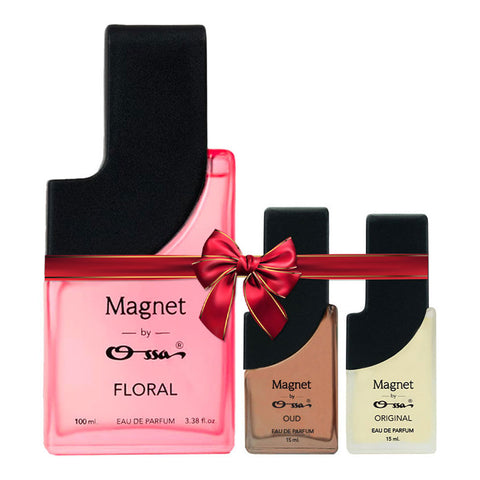 OSSA MAGNET FLORAL EDP 100ML & OUD EDP 15ML & ORIGINAL EDP 15ML (PACK OF 3)