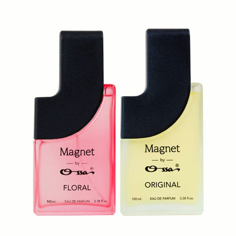 Ossa Magnet Floral EDP 100ml & Original EDP 100ml Unisex Eau De Parfum Long Lasting Perfume Combo for Men & Women (Pack of 2)