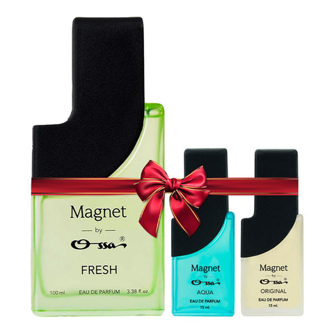 OSSA MAGNET FRESH EDP 100ML & AQUA EDP 15ML & ORIGINAL EDP 15ML (PACK OF 3)