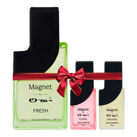 OSSA MAGNET FRESH EDP 100ML & FLORAL EDP 15ML & ORIGINAL EDP 15ML (PACK OF 30