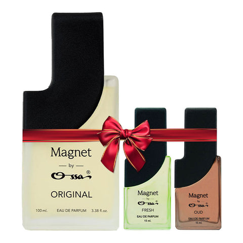 OSSA MAGNET ORIGINAL EDP 100ML & FRESH EDP 15ML & OUD EDP 15ML (PACK OF 3)