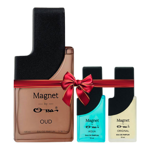 OSSA MAGNET OUD EDP 100ML & AQUA EDP 15ML & ORIGINAL EDP 15ML (PACK OF 3)