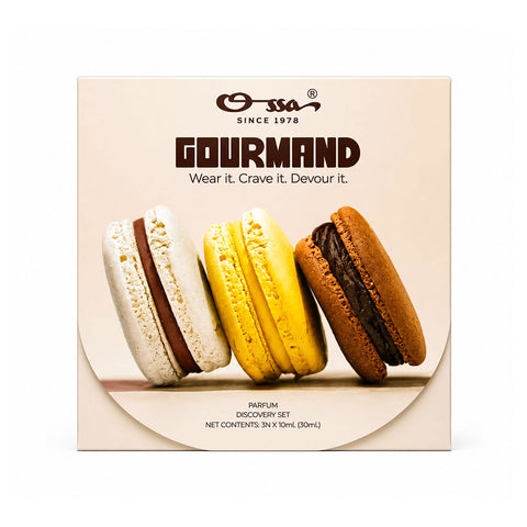 OSSA Gourmand Parfum Miniature Set for Men & Women, 30ML (3 x 10ML) | Vanilla, Mango & Caramel Fragrances | Long Lasting Unisex Perfume Gift Set | Premium Travel Size Parfum Collection