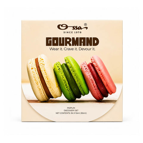 OSSA Gourmand Parfum Miniature Set for Men & Women, 30ML (3 x 10ML) | Vanilla, Pista & Berry Fragrances | Long Lasting Unisex Perfume Gift Set | Premium Travel Size Parfum Collection